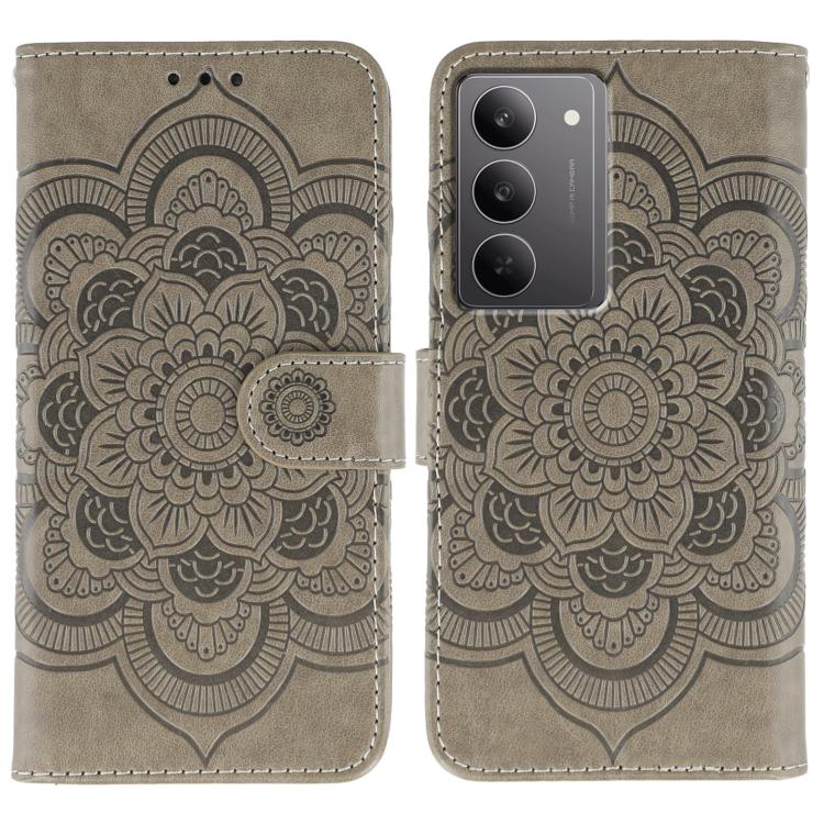 Sun Mandala Embossing Pattern Phone Leather Case, For Realme 14 Pro+, For Realme 14 Pro, For Realme 14x, For Realme GT7 Pro, For Realme 11 5G, For Realme C53