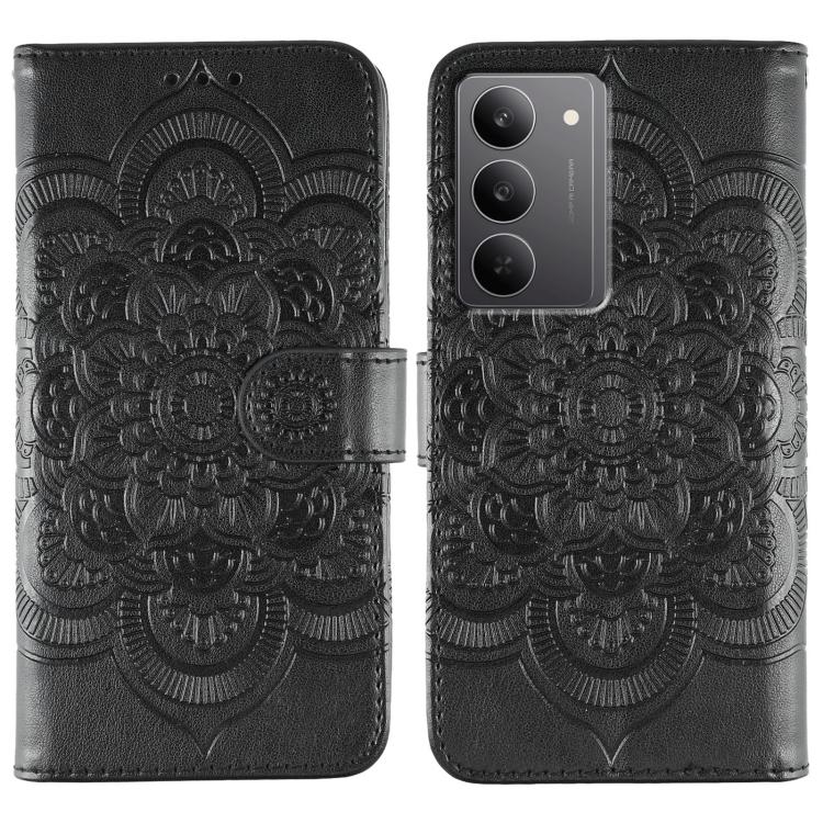 Sun Mandala Embossing Pattern Phone Leather Case, For Realme 14 Pro+, For Realme 14 Pro, For Realme 14x, For Realme GT7 Pro, For Realme 11 5G, For Realme C53