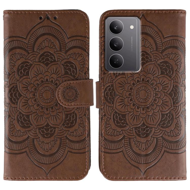 Sun Mandala Embossing Pattern Phone Leather Case, For Realme 14 Pro+, For Realme 14 Pro, For Realme 14x, For Realme GT7 Pro, For Realme 11 5G, For Realme C53