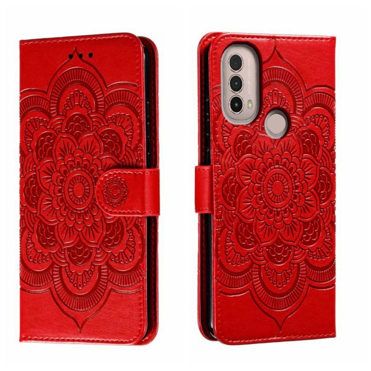 Sun Mandala Embossing Pattern Phone Leather Case, For Motorola Moto Edge 30, For Motorola Moto E40, For Motorola Moto E20, For Motorola Moto G4
