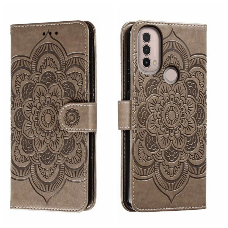 Sun Mandala Embossing Pattern Phone Leather Case, For Motorola Moto Edge 30, For Motorola Moto E40, For Motorola Moto E20, For Motorola Moto G4