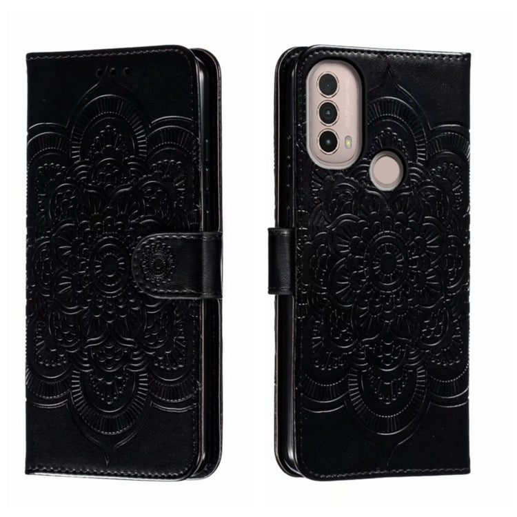 Sun Mandala Embossing Pattern Phone Leather Case, For Motorola Moto Edge 30, For Motorola Moto E40, For Motorola Moto E20, For Motorola Moto G4