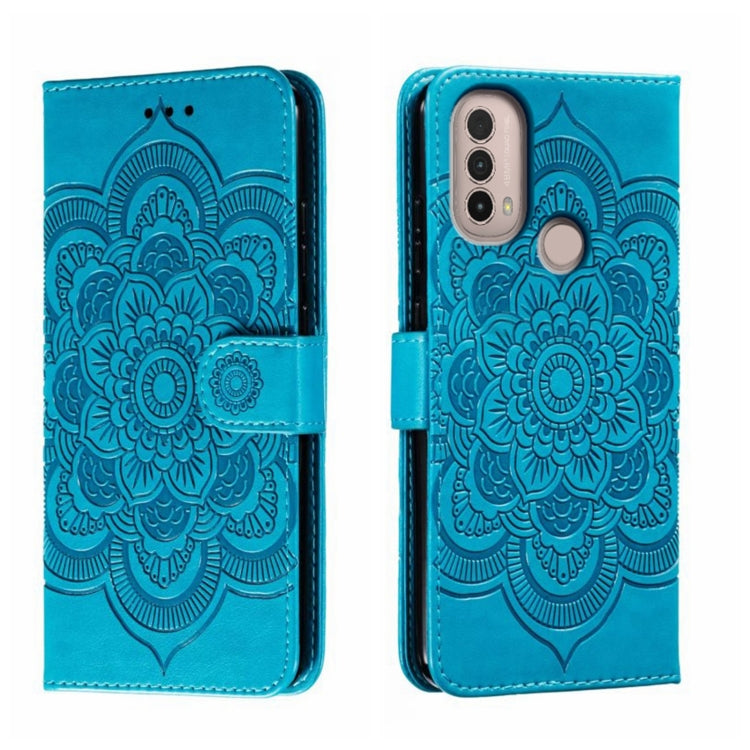 Sun Mandala Embossing Pattern Phone Leather Case, For Motorola Moto Edge 30, For Motorola Moto E40, For Motorola Moto E20, For Motorola Moto G4
