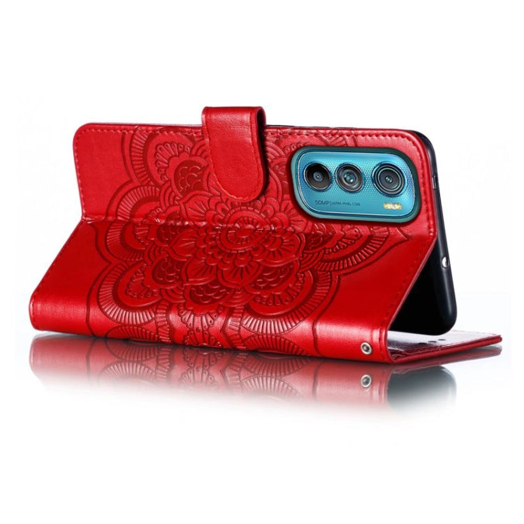 Sun Mandala Embossing Pattern Phone Leather Case, For Motorola Moto Edge 30, For Motorola Moto E40, For Motorola Moto E20, For Motorola Moto G4