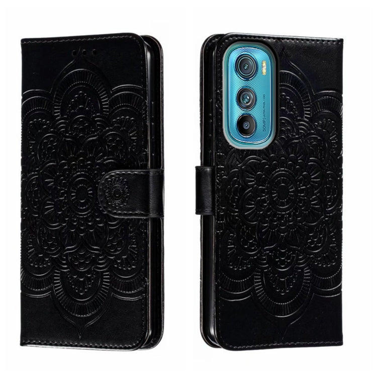 Sun Mandala Embossing Pattern Phone Leather Case, For Motorola Moto Edge 30, For Motorola Moto E40, For Motorola Moto E20, For Motorola Moto G4
