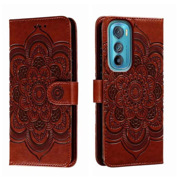 Sun Mandala Embossing Pattern Phone Leather Case, For Motorola Moto Edge 30, For Motorola Moto E40, For Motorola Moto E20, For Motorola Moto G4
