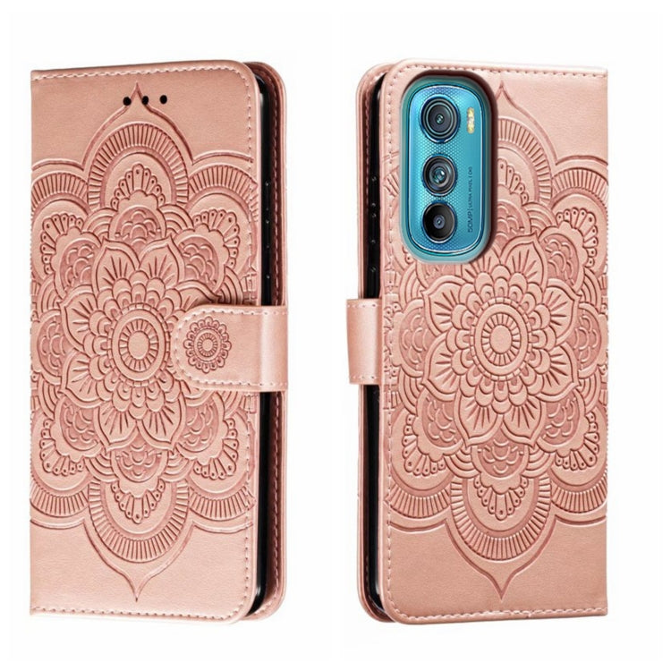 Sun Mandala Embossing Pattern Phone Leather Case, For Motorola Moto Edge 30, For Motorola Moto E40, For Motorola Moto E20, For Motorola Moto G4
