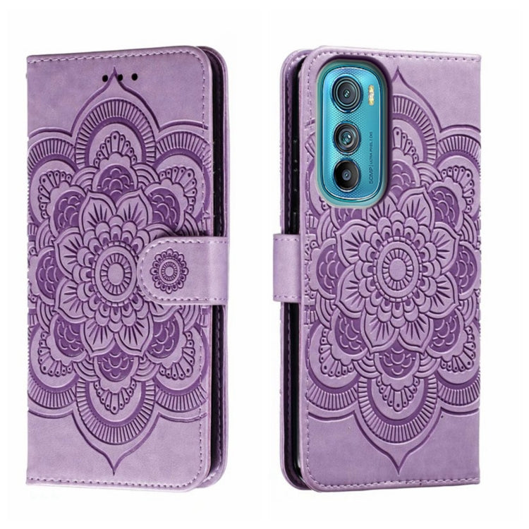 Sun Mandala Embossing Pattern Phone Leather Case, For Motorola Moto Edge 30, For Motorola Moto E40, For Motorola Moto E20, For Motorola Moto G4