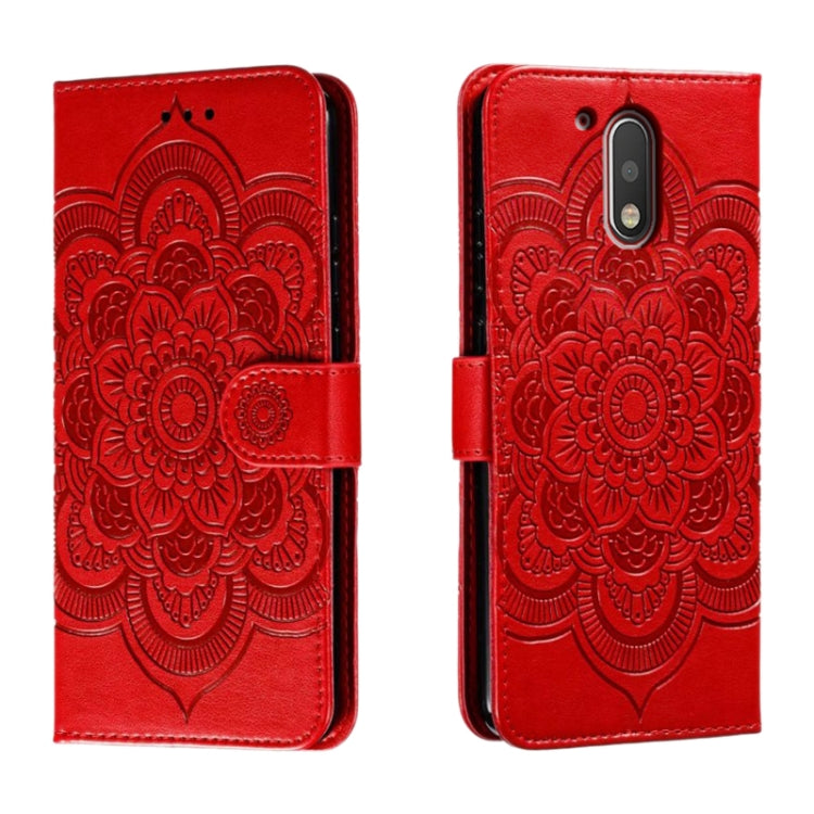 Sun Mandala Embossing Pattern Phone Leather Case, For Motorola Moto Edge 30, For Motorola Moto E40, For Motorola Moto E20, For Motorola Moto G4