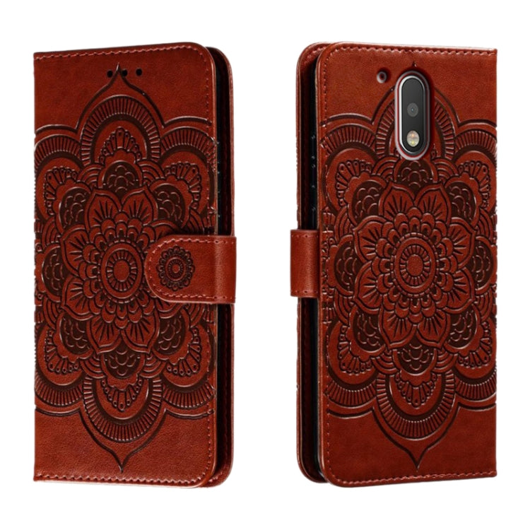 Sun Mandala Embossing Pattern Phone Leather Case, For Motorola Moto Edge 30, For Motorola Moto E40, For Motorola Moto E20, For Motorola Moto G4