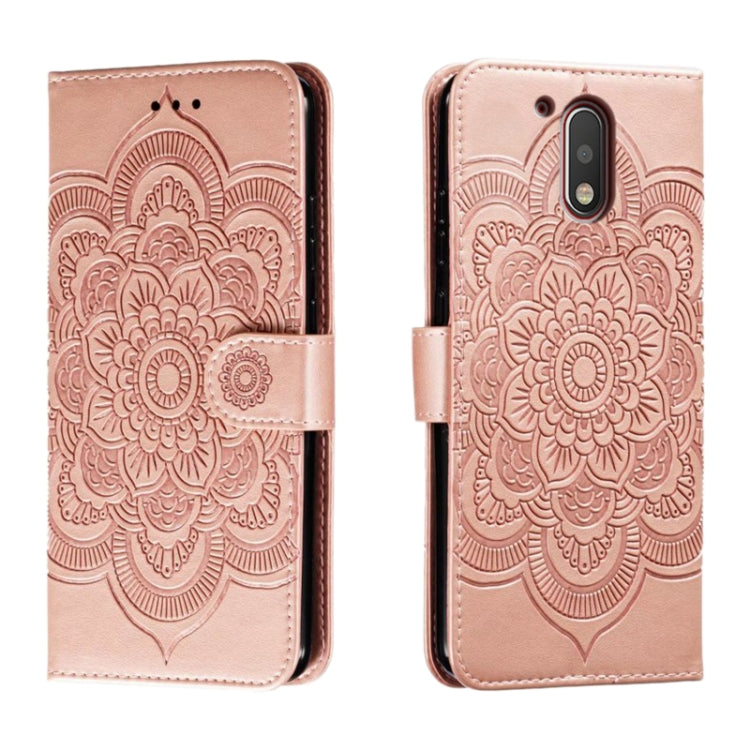 Sun Mandala Embossing Pattern Phone Leather Case, For Motorola Moto Edge 30, For Motorola Moto E40, For Motorola Moto E20, For Motorola Moto G4