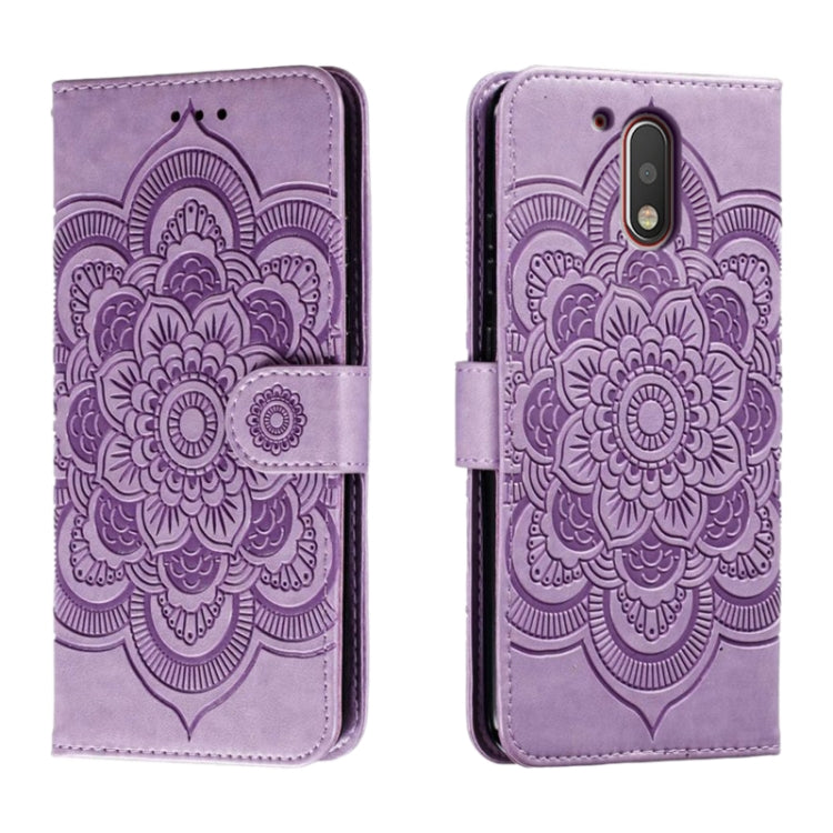 Sun Mandala Embossing Pattern Phone Leather Case, For Motorola Moto Edge 30, For Motorola Moto E40, For Motorola Moto E20, For Motorola Moto G4