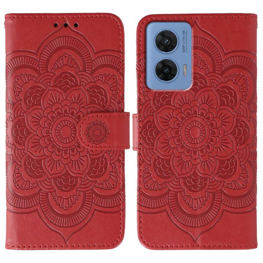 Sun Mandala Embossing Pattern Phone Leather Case, For Motorola G96 5G, For Motorola Edge 60 Pro, For Motorola Moto G05, For Motorola Moto G15, For Motorola Moto G75, For Motorola Moto G35
