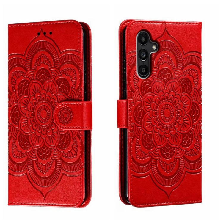 Sun Mandala Embossing Pattern Phone Leather Case, For Samsung Galaxy A55, For Samsung  Galaxy A15, For Samsung Galaxy S23 FE, For Samsung Galaxy A24 4G, For Samsung Galaxy M13 5G, For Samsung  Galaxy A23