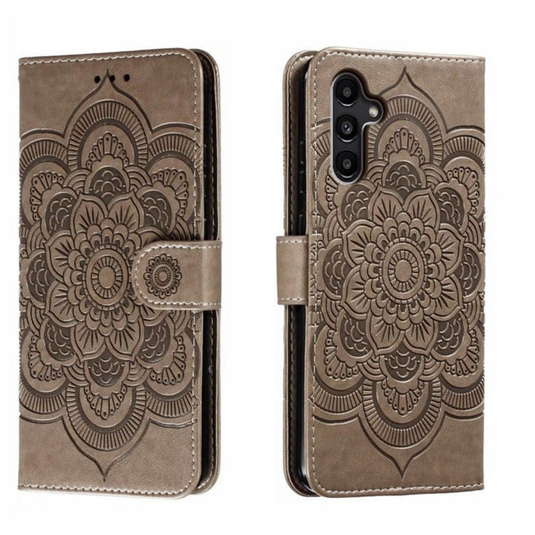 Sun Mandala Embossing Pattern Phone Leather Case, For Samsung Galaxy A55, For Samsung  Galaxy A15, For Samsung Galaxy S23 FE, For Samsung Galaxy A24 4G, For Samsung Galaxy M13 5G, For Samsung  Galaxy A23