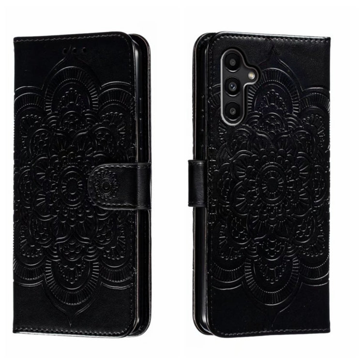 Sun Mandala Embossing Pattern Phone Leather Case, For Samsung Galaxy A55, For Samsung  Galaxy A15, For Samsung Galaxy S23 FE, For Samsung Galaxy A24 4G, For Samsung Galaxy M13 5G, For Samsung  Galaxy A23