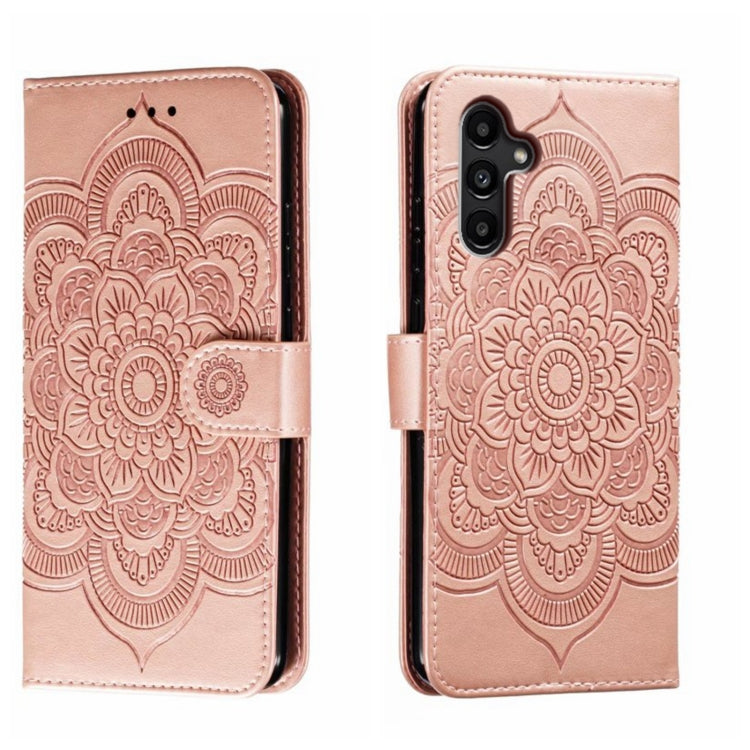 Sun Mandala Embossing Pattern Phone Leather Case, For Samsung Galaxy A55, For Samsung  Galaxy A15, For Samsung Galaxy S23 FE, For Samsung Galaxy A24 4G, For Samsung Galaxy M13 5G, For Samsung  Galaxy A23
