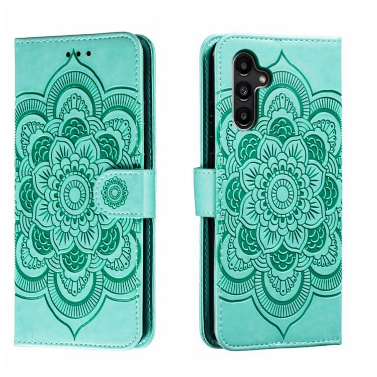 Sun Mandala Embossing Pattern Phone Leather Case, For Samsung Galaxy A55, For Samsung  Galaxy A15, For Samsung Galaxy S23 FE, For Samsung Galaxy A24 4G, For Samsung Galaxy M13 5G, For Samsung  Galaxy A23