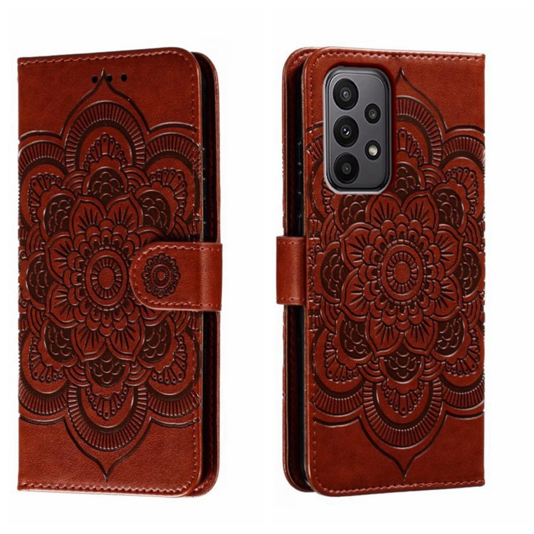 Sun Mandala Embossing Pattern Phone Leather Case, For Samsung Galaxy A55, For Samsung  Galaxy A15, For Samsung Galaxy S23 FE, For Samsung Galaxy A24 4G, For Samsung Galaxy M13 5G, For Samsung  Galaxy A23