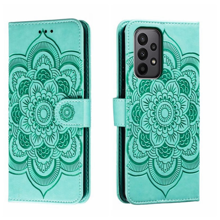 Sun Mandala Embossing Pattern Phone Leather Case, For Samsung Galaxy A55, For Samsung  Galaxy A15, For Samsung Galaxy S23 FE, For Samsung Galaxy A24 4G, For Samsung Galaxy M13 5G, For Samsung  Galaxy A23