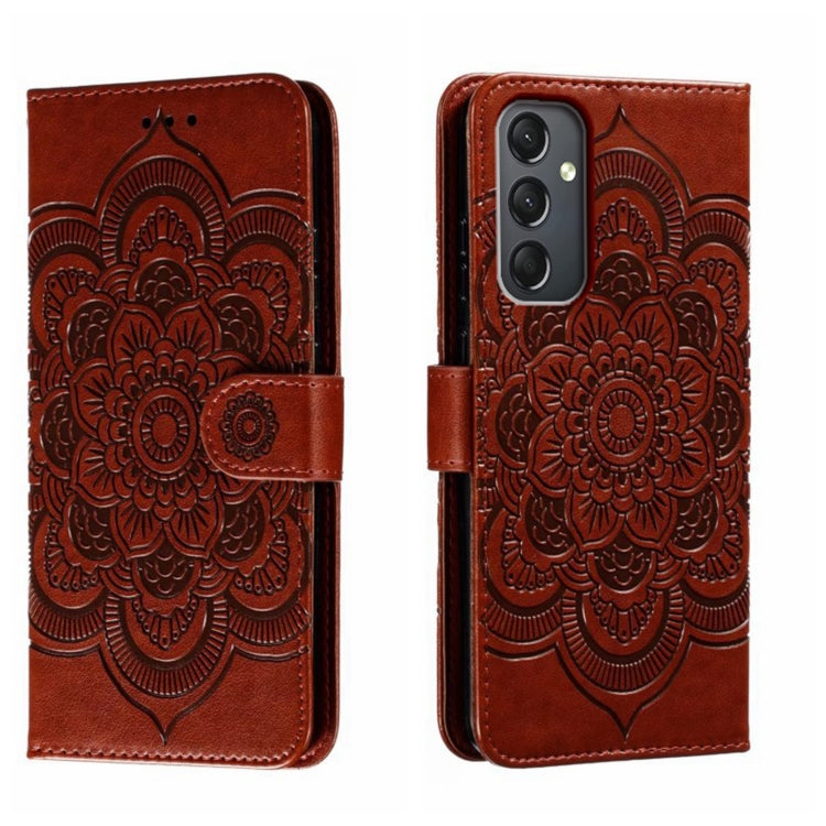 Sun Mandala Embossing Pattern Phone Leather Case, For Samsung Galaxy A55, For Samsung  Galaxy A15, For Samsung Galaxy S23 FE, For Samsung Galaxy A24 4G, For Samsung Galaxy M13 5G, For Samsung  Galaxy A23