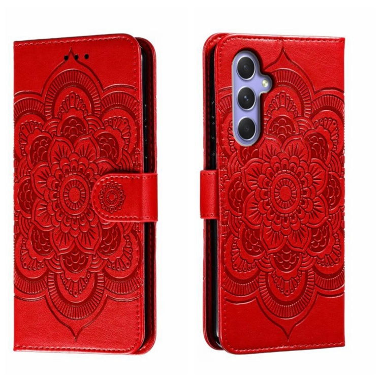 Sun Mandala Embossing Pattern Phone Leather Case, For Samsung Galaxy A55, For Samsung  Galaxy A15, For Samsung Galaxy S23 FE, For Samsung Galaxy A24 4G, For Samsung Galaxy M13 5G, For Samsung  Galaxy A23