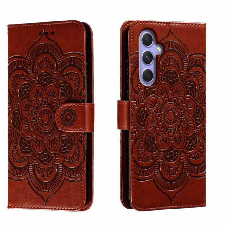 Sun Mandala Embossing Pattern Phone Leather Case, For Samsung Galaxy A55, For Samsung  Galaxy A15, For Samsung Galaxy S23 FE, For Samsung Galaxy A24 4G, For Samsung Galaxy M13 5G, For Samsung  Galaxy A23