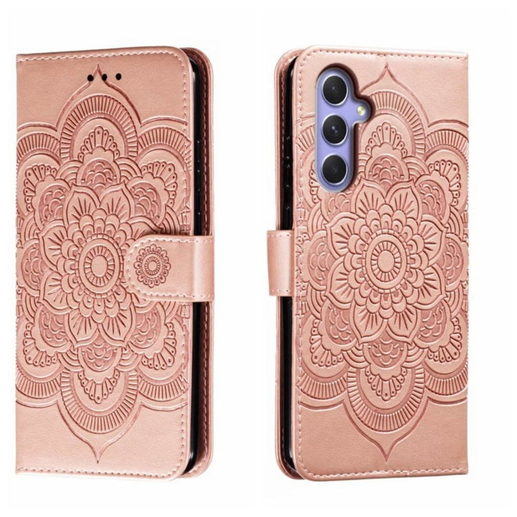 Sun Mandala Embossing Pattern Phone Leather Case, For Samsung Galaxy A55, For Samsung  Galaxy A15, For Samsung Galaxy S23 FE, For Samsung Galaxy A24 4G, For Samsung Galaxy M13 5G, For Samsung  Galaxy A23