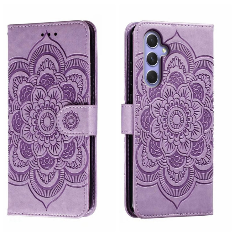 Sun Mandala Embossing Pattern Phone Leather Case, For Samsung Galaxy A55, For Samsung  Galaxy A15, For Samsung Galaxy S23 FE, For Samsung Galaxy A24 4G, For Samsung Galaxy M13 5G, For Samsung  Galaxy A23