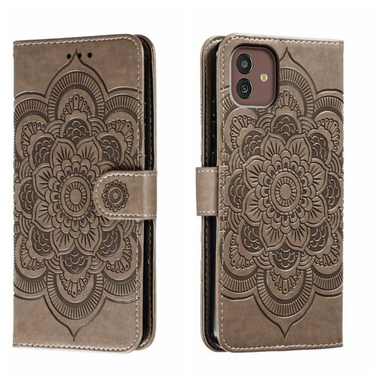 Sun Mandala Embossing Pattern Phone Leather Case, For Samsung Galaxy A55, For Samsung  Galaxy A15, For Samsung Galaxy S23 FE, For Samsung Galaxy A24 4G, For Samsung Galaxy M13 5G, For Samsung  Galaxy A23