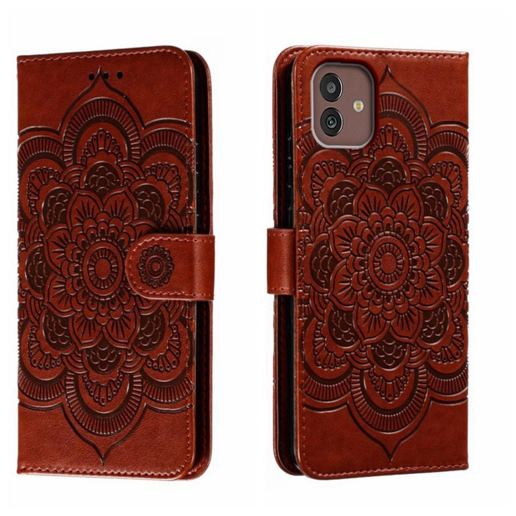 Sun Mandala Embossing Pattern Phone Leather Case, For Samsung Galaxy A55, For Samsung  Galaxy A15, For Samsung Galaxy S23 FE, For Samsung Galaxy A24 4G, For Samsung Galaxy M13 5G, For Samsung  Galaxy A23