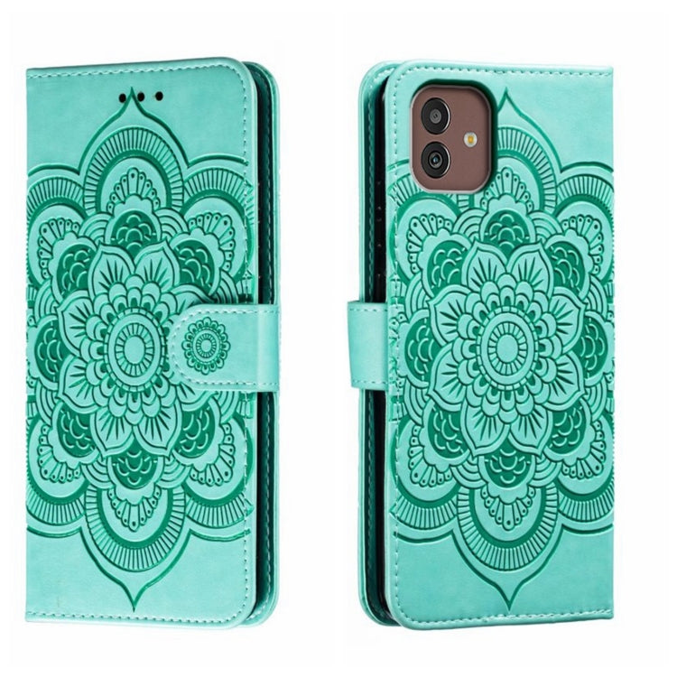 Sun Mandala Embossing Pattern Phone Leather Case, For Samsung Galaxy A55, For Samsung  Galaxy A15, For Samsung Galaxy S23 FE, For Samsung Galaxy A24 4G, For Samsung Galaxy M13 5G, For Samsung  Galaxy A23