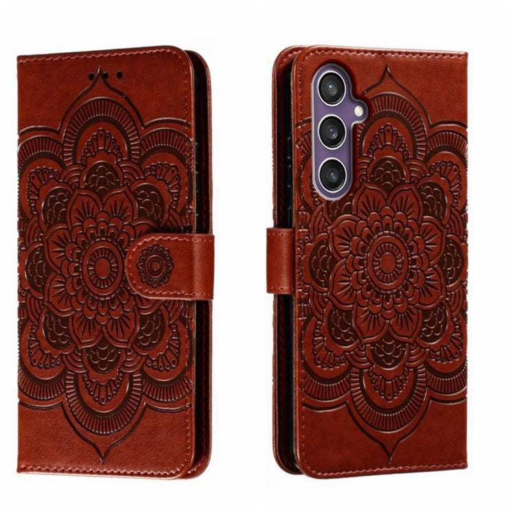 Sun Mandala Embossing Pattern Phone Leather Case, For Samsung Galaxy A55, For Samsung  Galaxy A15, For Samsung Galaxy S23 FE, For Samsung Galaxy A24 4G, For Samsung Galaxy M13 5G, For Samsung  Galaxy A23