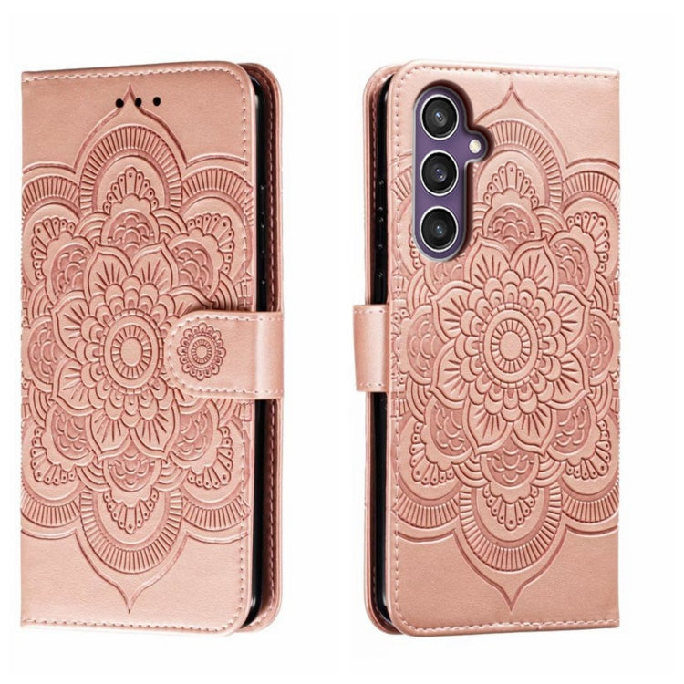 Sun Mandala Embossing Pattern Phone Leather Case, For Samsung Galaxy A55, For Samsung  Galaxy A15, For Samsung Galaxy S23 FE, For Samsung Galaxy A24 4G, For Samsung Galaxy M13 5G, For Samsung  Galaxy A23