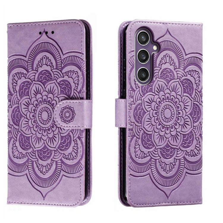 Sun Mandala Embossing Pattern Phone Leather Case, For Samsung Galaxy A55, For Samsung  Galaxy A15, For Samsung Galaxy S23 FE, For Samsung Galaxy A24 4G, For Samsung Galaxy M13 5G, For Samsung  Galaxy A23