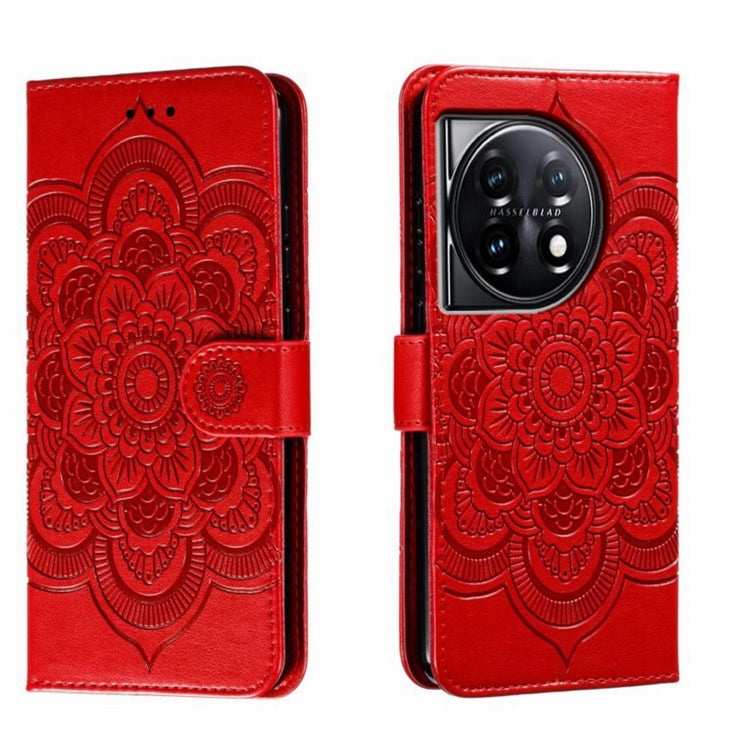 Sun Mandala Embossing Pattern Phone Leather Case, For OnePlus Nord 4, For OnePlus Nord CE4 Lite Global, For OnePlus Ace 3, For OnePlus 12, For OnePlus Ace 2V, For OnePlus 11