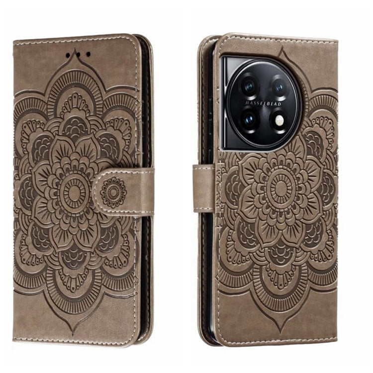 Sun Mandala Embossing Pattern Phone Leather Case, For OnePlus Nord 4, For OnePlus Nord CE4 Lite Global, For OnePlus Ace 3, For OnePlus 12, For OnePlus Ace 2V, For OnePlus 11