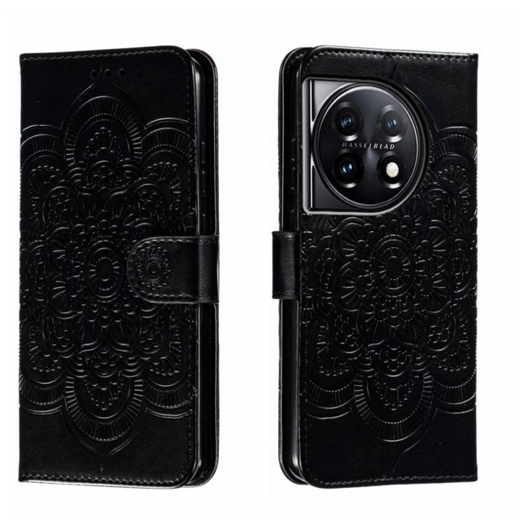 Sun Mandala Embossing Pattern Phone Leather Case, For OnePlus Nord 4, For OnePlus Nord CE4 Lite Global, For OnePlus Ace 3, For OnePlus 12, For OnePlus Ace 2V, For OnePlus 11