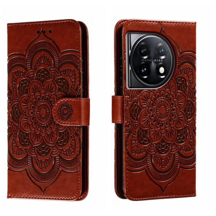 Sun Mandala Embossing Pattern Phone Leather Case, For OnePlus Nord 4, For OnePlus Nord CE4 Lite Global, For OnePlus Ace 3, For OnePlus 12, For OnePlus Ace 2V, For OnePlus 11