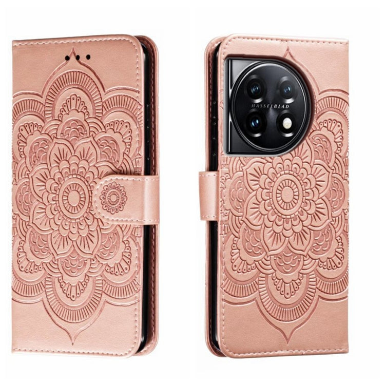 Sun Mandala Embossing Pattern Phone Leather Case, For OnePlus Nord 4, For OnePlus Nord CE4 Lite Global, For OnePlus Ace 3, For OnePlus 12, For OnePlus Ace 2V, For OnePlus 11