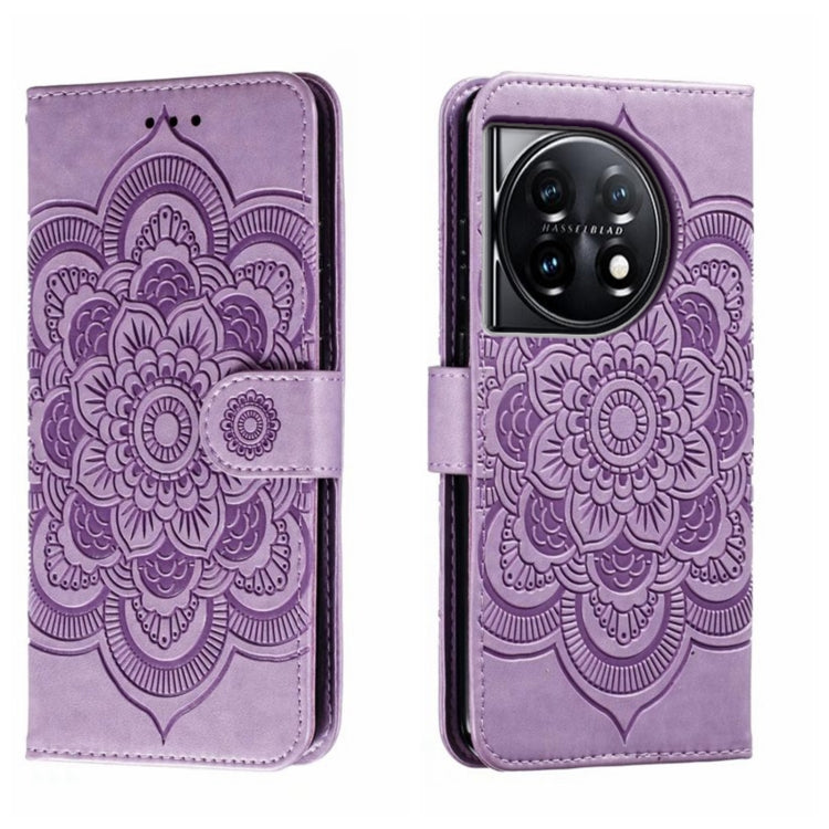 Sun Mandala Embossing Pattern Phone Leather Case, For OnePlus Nord 4, For OnePlus Nord CE4 Lite Global, For OnePlus Ace 3, For OnePlus 12, For OnePlus Ace 2V, For OnePlus 11