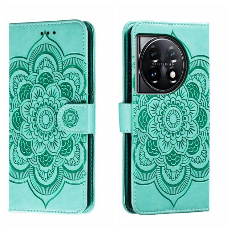 Sun Mandala Embossing Pattern Phone Leather Case, For OnePlus Nord 4, For OnePlus Nord CE4 Lite Global, For OnePlus Ace 3, For OnePlus 12, For OnePlus Ace 2V, For OnePlus 11