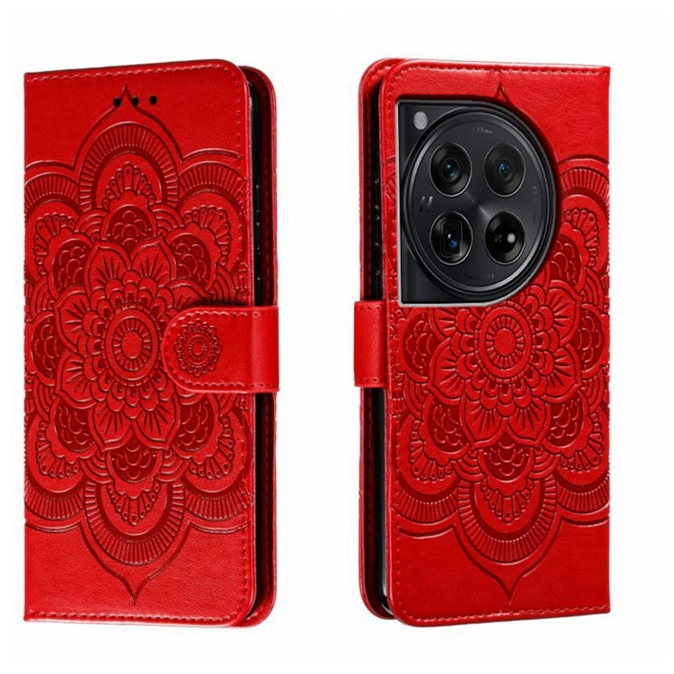 Sun Mandala Embossing Pattern Phone Leather Case, For OnePlus Nord 4, For OnePlus Nord CE4 Lite Global, For OnePlus Ace 3, For OnePlus 12, For OnePlus Ace 2V, For OnePlus 11