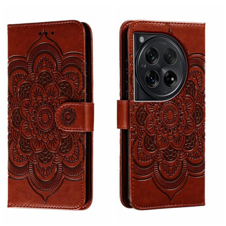 Sun Mandala Embossing Pattern Phone Leather Case, For OnePlus Nord 4, For OnePlus Nord CE4 Lite Global, For OnePlus Ace 3, For OnePlus 12, For OnePlus Ace 2V, For OnePlus 11