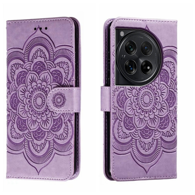 Sun Mandala Embossing Pattern Phone Leather Case, For OnePlus Nord 4, For OnePlus Nord CE4 Lite Global, For OnePlus Ace 3, For OnePlus 12, For OnePlus Ace 2V, For OnePlus 11