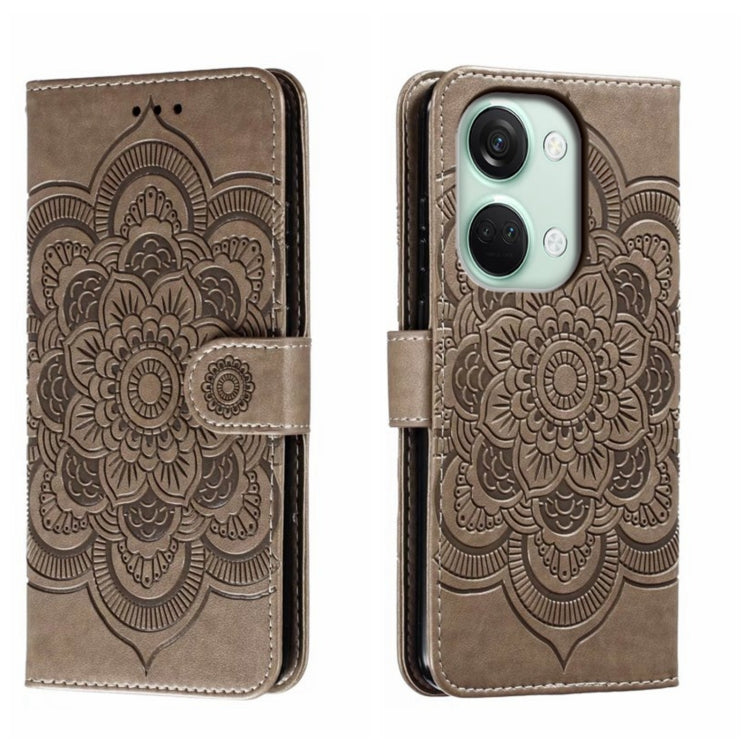 Sun Mandala Embossing Pattern Phone Leather Case, For OnePlus Nord 4, For OnePlus Nord CE4 Lite Global, For OnePlus Ace 3, For OnePlus 12, For OnePlus Ace 2V, For OnePlus 11