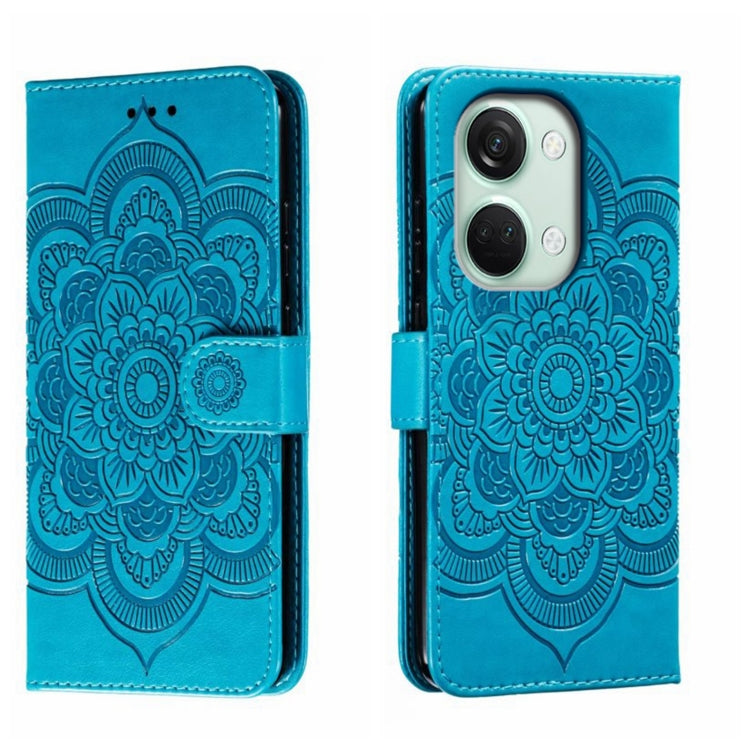 Sun Mandala Embossing Pattern Phone Leather Case, For OnePlus Nord 4, For OnePlus Nord CE4 Lite Global, For OnePlus Ace 3, For OnePlus 12, For OnePlus Ace 2V, For OnePlus 11