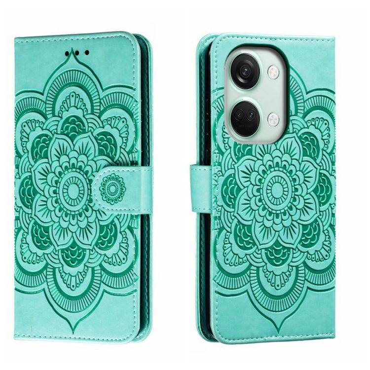 Sun Mandala Embossing Pattern Phone Leather Case, For OnePlus Nord 4, For OnePlus Nord CE4 Lite Global, For OnePlus Ace 3, For OnePlus 12, For OnePlus Ace 2V, For OnePlus 11