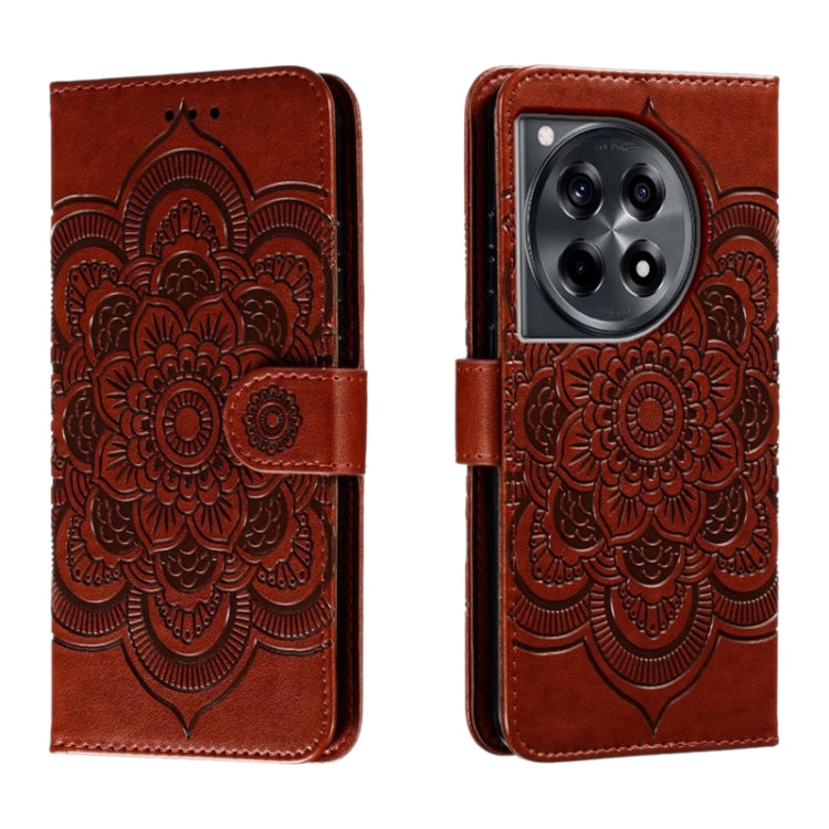Sun Mandala Embossing Pattern Phone Leather Case, For OnePlus Nord 4, For OnePlus Nord CE4 Lite Global, For OnePlus Ace 3, For OnePlus 12, For OnePlus Ace 2V, For OnePlus 11
