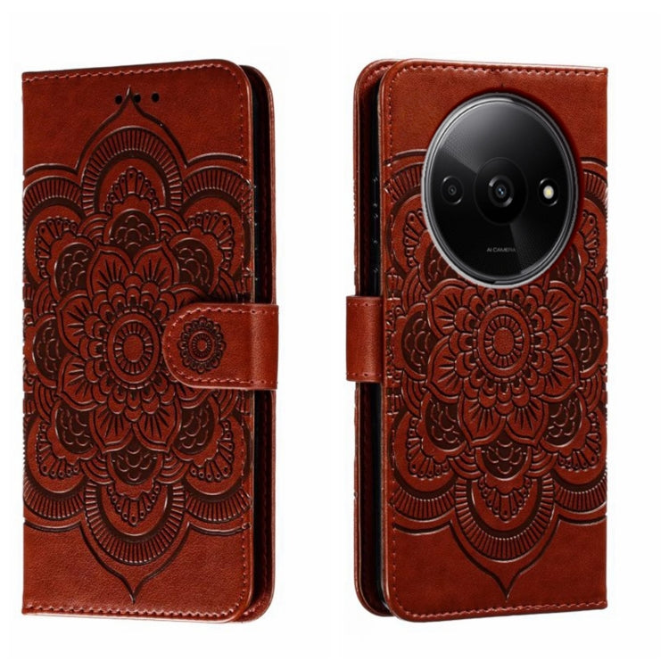 Sun Mandala Embossing Pattern Phone Leather Case, For Xiaomi Redmi A3, For Xiaomi Redmi Note 13 Pro 4G, For Xiaomi Redmi Note 13 4G, For Xiaomi Redmi Note 13R Pro, For Xiaomi 14 Ultra, For Xiaomi Redmi Note 13 Pro+